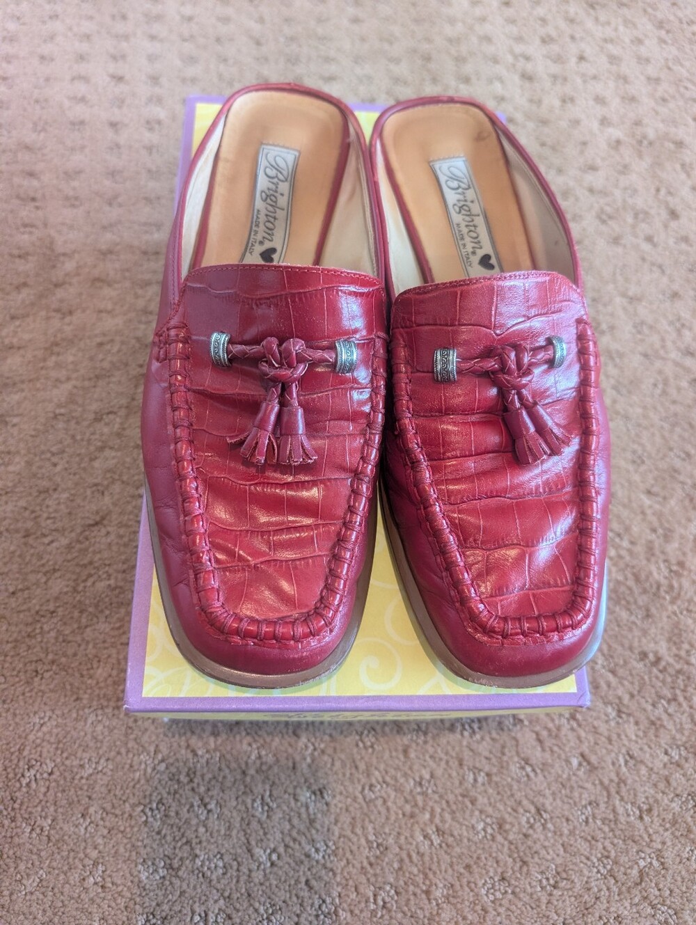 Brighton Red Tassel Mule Size 8 Shoes